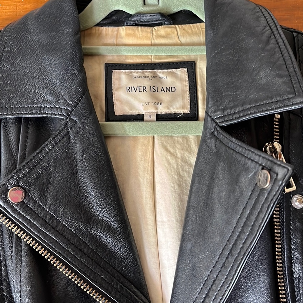 River Island Genuine Leather Moto Jacket size UK 8/US 4
